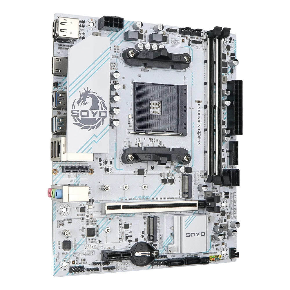 SOYO AMD B550M Gaming Motherboard USB3.1 M.2 Nvme Sata3 DDR4 Dual Channel Supports RYZEN R3 R5 R7 3000 4000 5000 CPU AM4 Socket