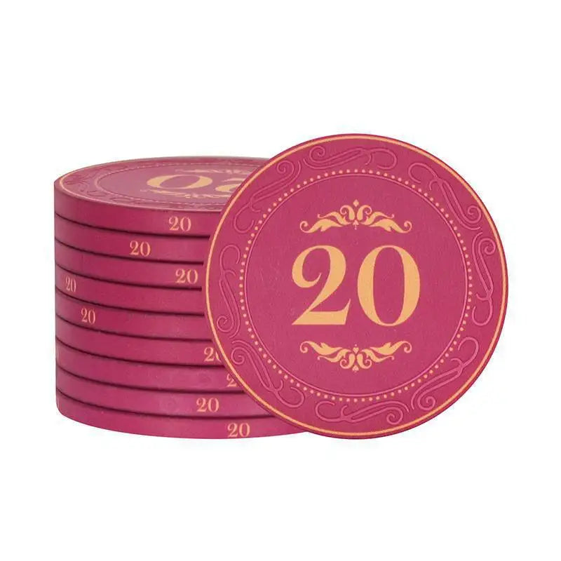 10pcs Poker Chips 43mm Ceramic Matte Texture Professional Texas Poker Botton Code Baccarat Game Board Table Entertainment Set