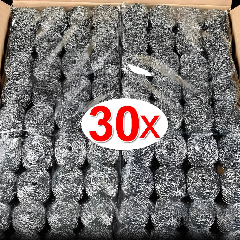 Steel Wire Dishwashing Ball Stainless Steel Heavy Duty Wire Steel Cleaning Ball Pots Pans Dishes Rust Removal Cleaner Brushes