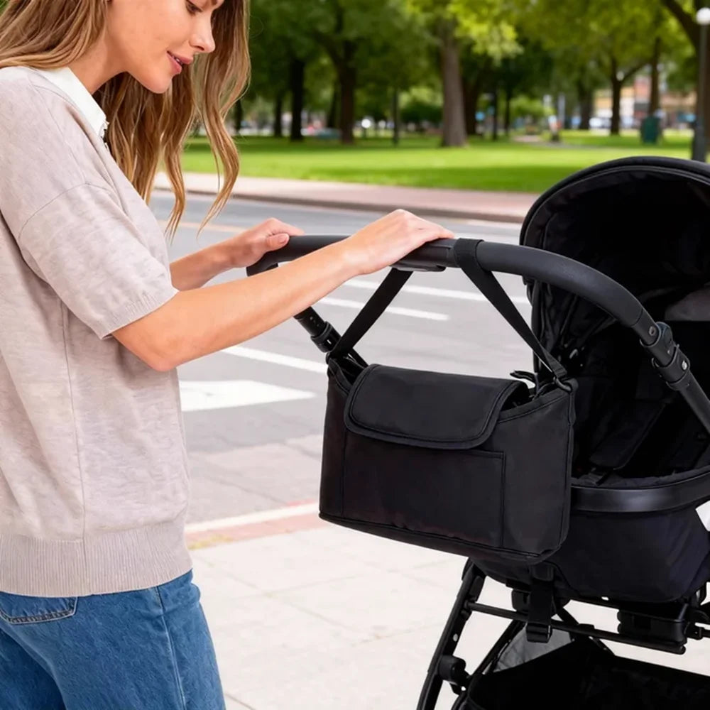 Baby Stroller Storage and Storage Bag, Multifunctional, Large Capacity Stroller Hanging Bag, Fashionable Single Shoulder Mommy B