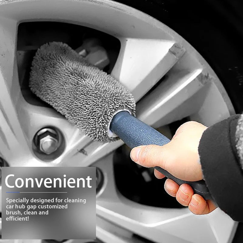 SEAMETAL Car Wheel Detail Cleaning Brush Tool Tire Washing Clean Soft Bristle Cleaner Black Easy To Cleaning Rims Spokes Wheel