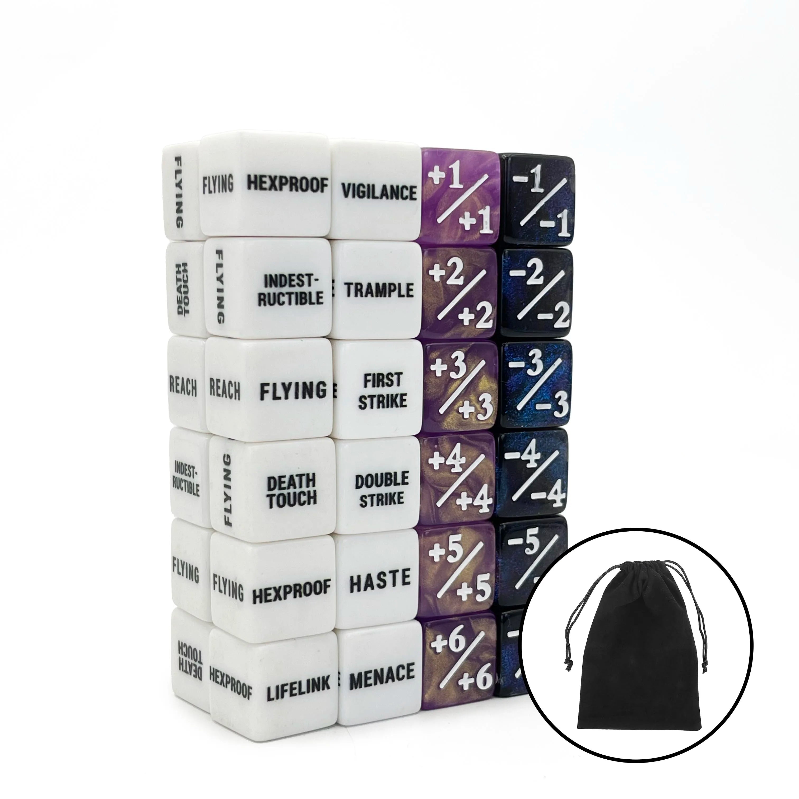 48 Pcs Abilities Keywords Counters Creature Stats Buff Tokens Dice Set for MTG TCG Card Games Accessories
