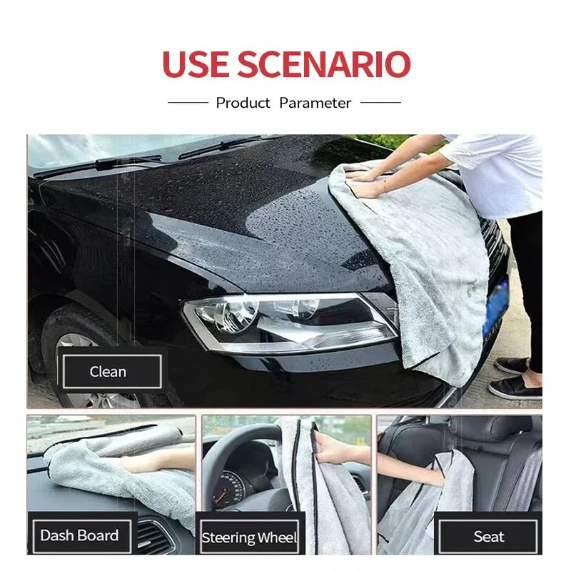 Microfiber Car Wash Towel High Water Absorption Fast Drying Soft Cleaning Cloth Auto Detailing Towel 75x35 / 60x40cm