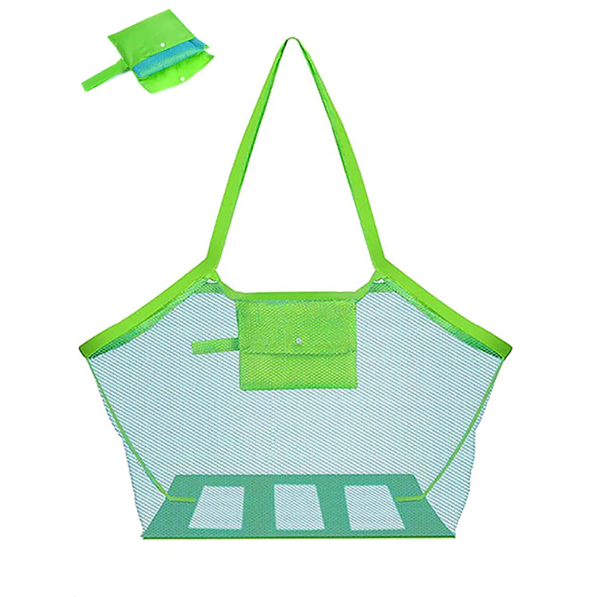 1Pc Multicolor Large Mesh Beach Bag, Sand-Away Portable Tote with Convenient Hanging Hole, Breathable Foldable Storage Bag