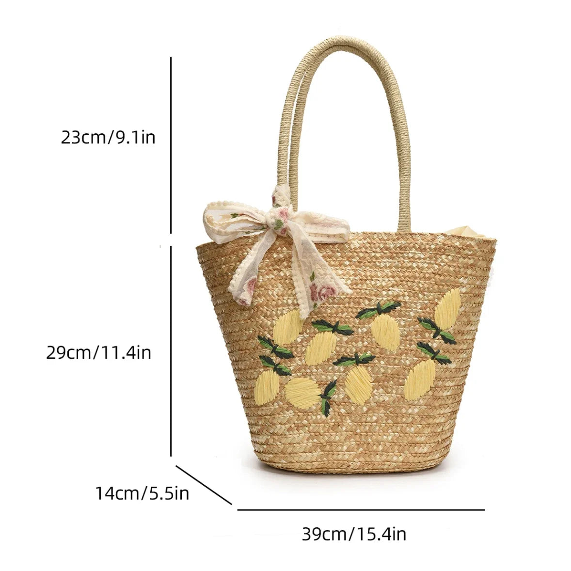 Large Capacity Beach Shoulder Bag Designer Embroidery Handbag Summer Handmade Rattan Bag Fashion Basket Straw Shopping Bag