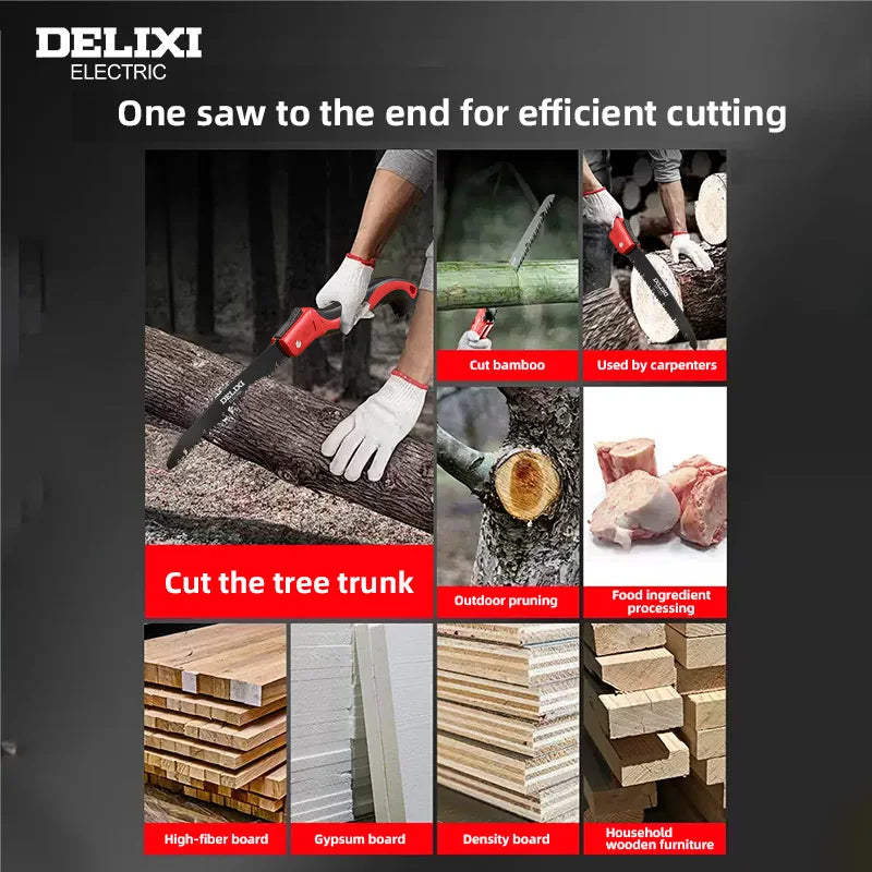 DELIXI ELECTRIC Folding Garden Saw 16/19/21 Inch Sizes | 1/3 Piece Sets | Thickened Wear-Resistant Steel Blade | Woodworking