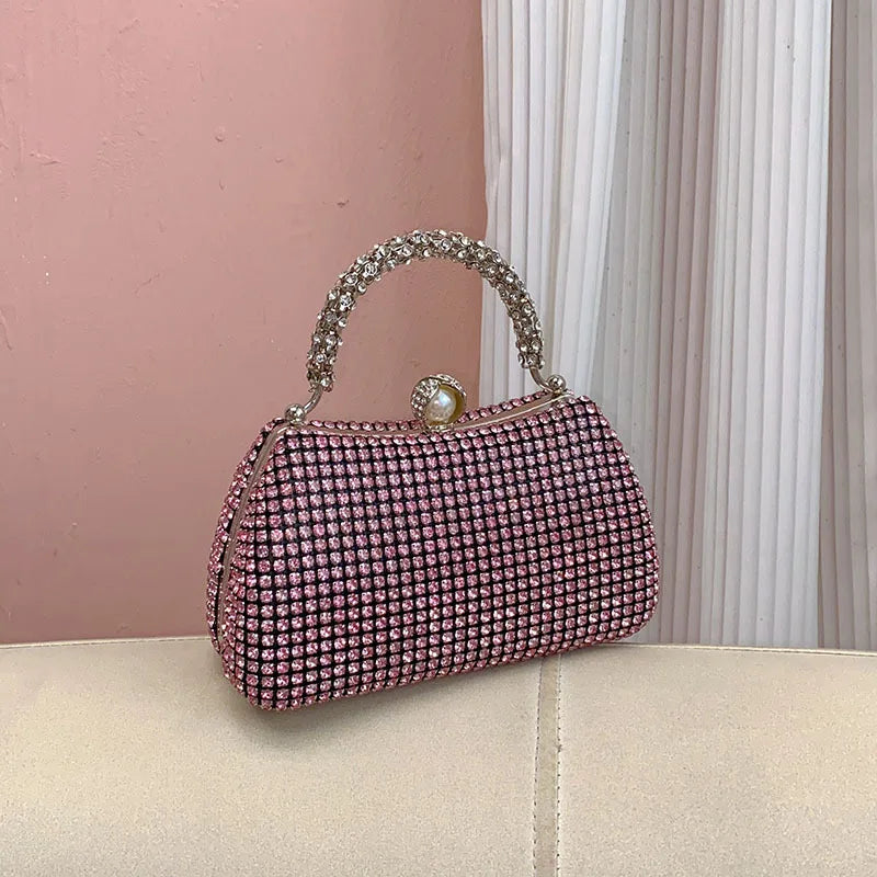 Yuan dinner bag, fashionable and high-end sense, shiny and ineffective, diamond-encrusted, diamond-filled portable messenger bag