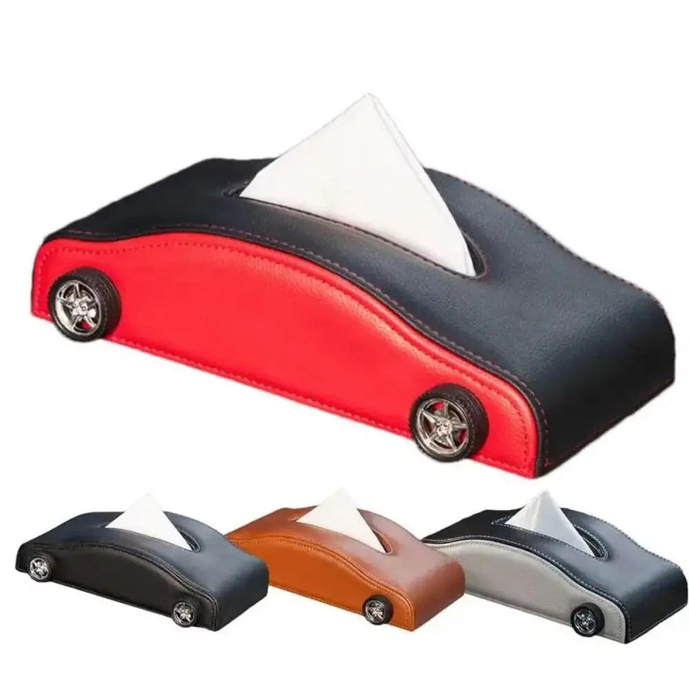 Creative Car Shape Tissue Box Decorative Simulated Tire Auto Napkin Holder Portable Space Saving Tissue Dispenser Interior