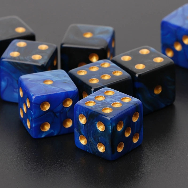 10Pcs 15mm Multicolor Acrylic Cube Dice Set Six Sides Portable Table Games Toy
