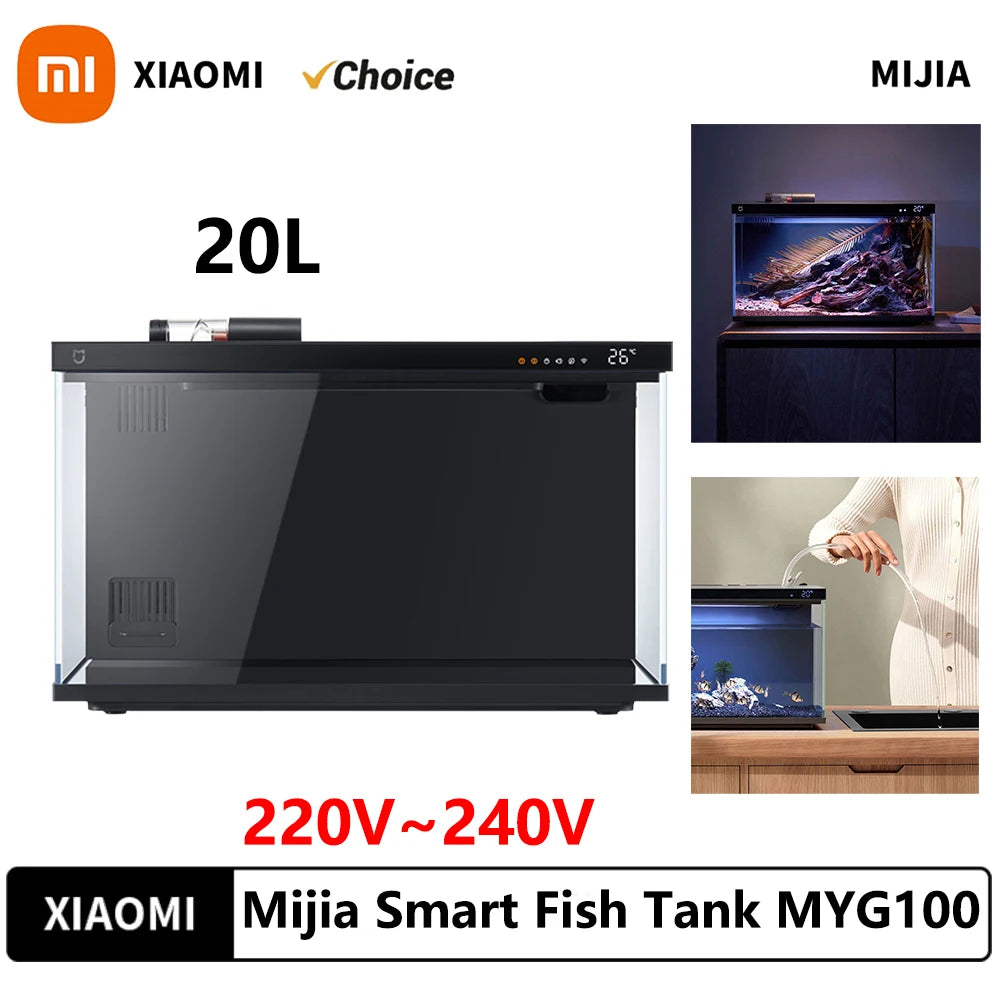 Xiaomi Mijia Smart Fish Tank Work With Mijia APP Mobile Controlled Remote Feeding Smart Lighting System Light Aquarium 20L-CN