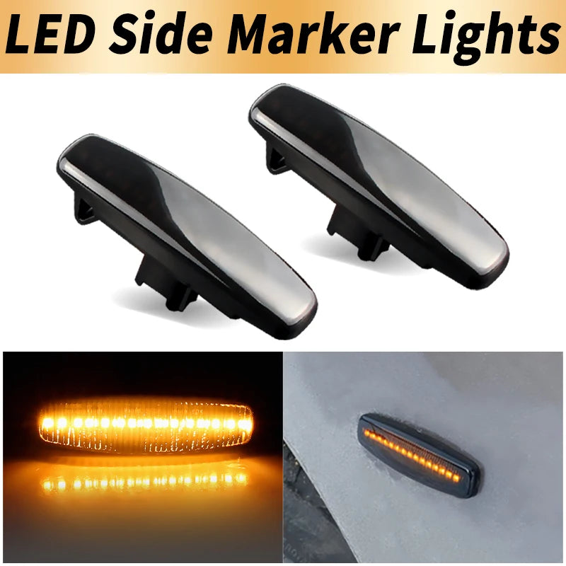 2PCS LED Side Marker Turn Signal Lights Canbus For Infiniti FX30d FX35 FX37 FX50 G25 G35 G37 JX35 M25 M35 Q40 Q60 Q70 QX50 QX60
