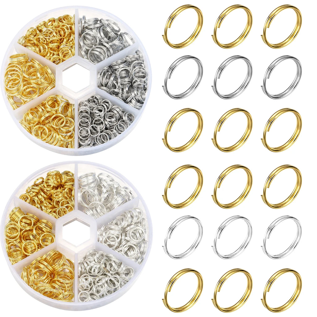 1Box Metal Jump Rings Gold Silver Color Double Loops Split Rings Connectors For Jewelry Making DIY Necklace Bracelet Accessories