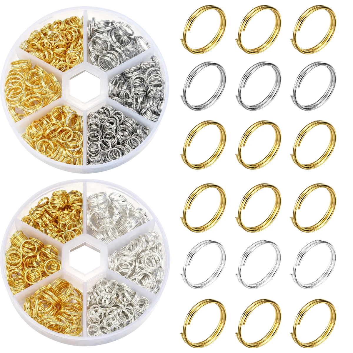 1Box Metal Jump Rings Gold Silver Color Double Loops Split Rings Connectors For Jewelry Making DIY Necklace Bracelet Accessories