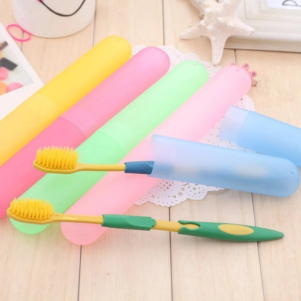 21Pcs Toothbrush Box Portable Plastic Travel Organizer Toothpaste Brush Holder Storage Case for Small Cosmetics Jewelry Daily