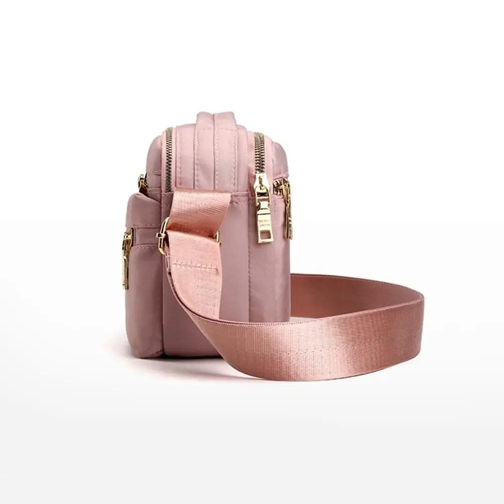 Casual Multi Layer Nylon Crossbody Bag Zipper Canvas Women Backpack Korean Style Waterproof Oxford Shoulder Bag Travel