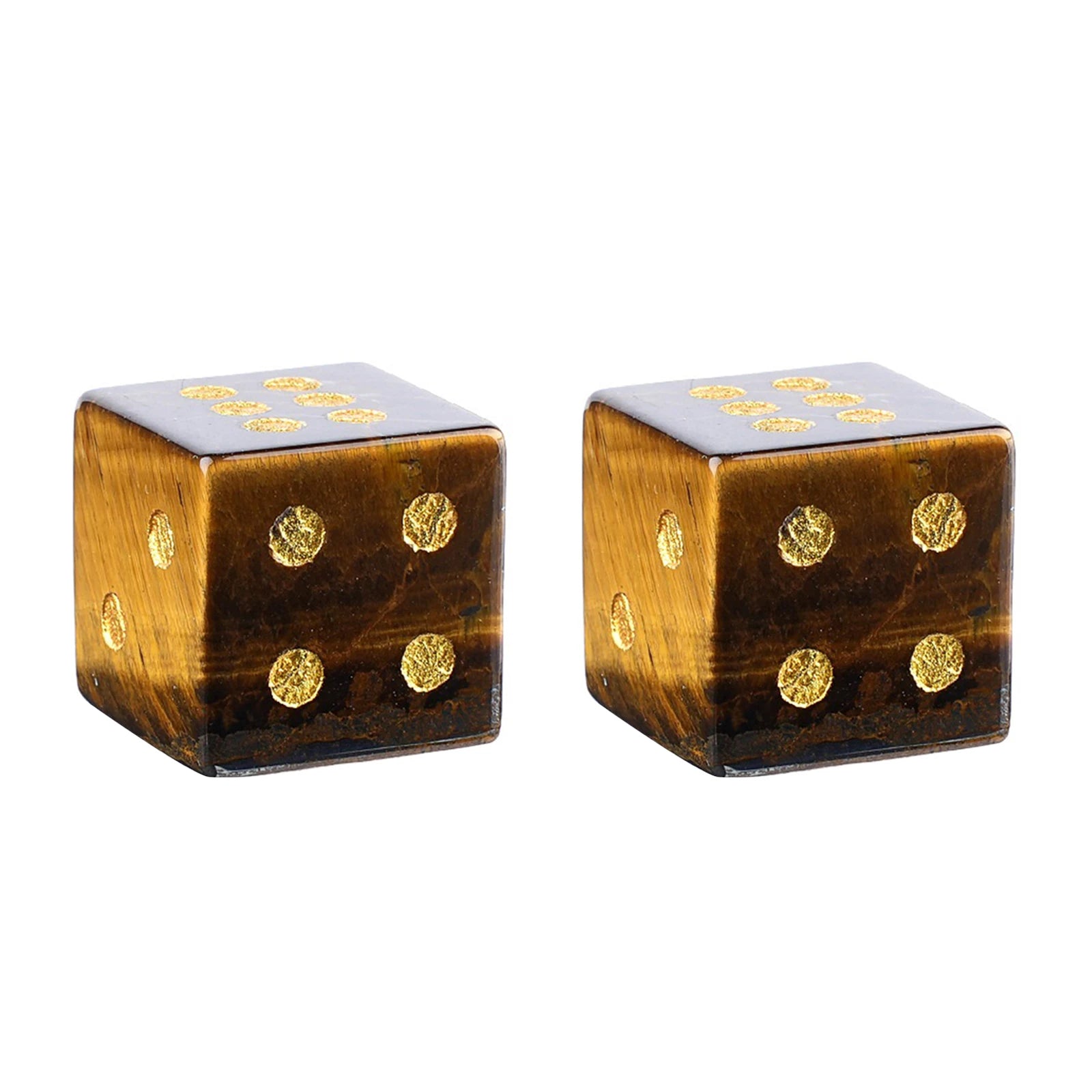 2PCS 6-Sided Mahjong Dice Polished Energy Stones Crystal D6 Mahjong Dices for Casino Games Craps DIY Crafts Spiritual Decor