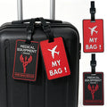 Privacy Protection Luggage Tag Medical Equipment Handle with Care Warning Baggage Label Travel Identifier for Suitcase & Bag