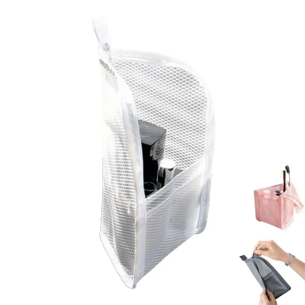 Portable Standing Toiletry Bag Large Capacity Waterproof EVA Makeup Brush Storage Box Stand Up Cosmetic Organizer For Travel