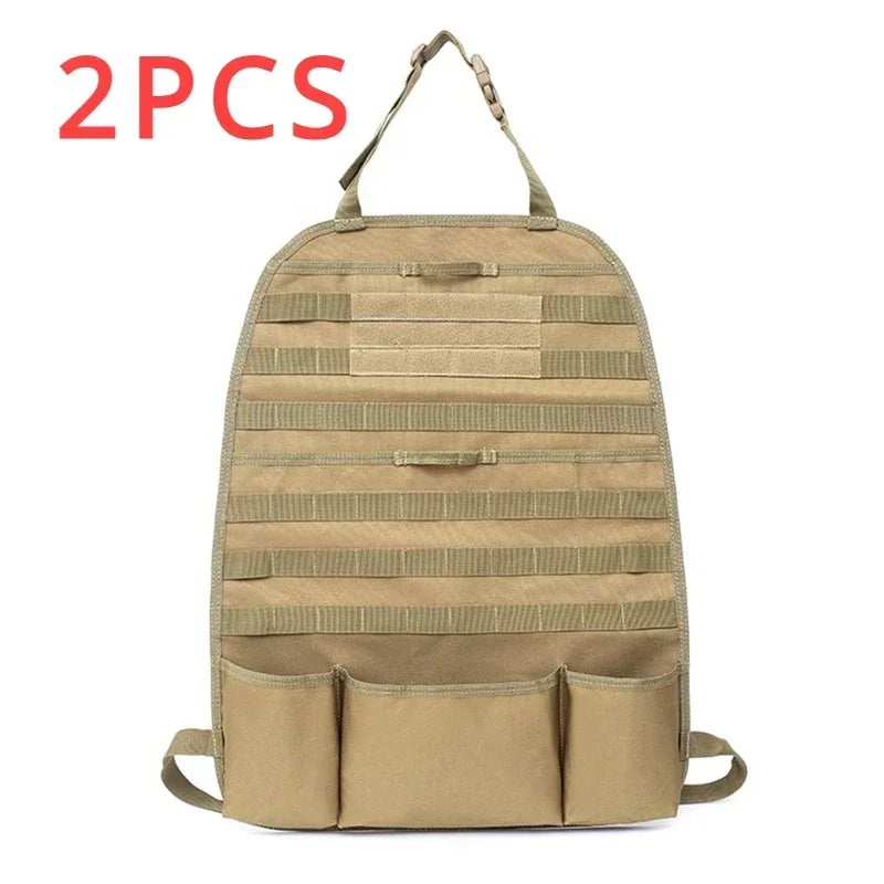 Universal Car Seat Back Organizer Tactical Molle Car Seat Organizer Storage Bag Self-driving Hunting Seat Cover Bag Accessories