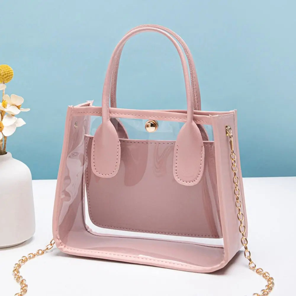 Internet Celebrity Popular Transparent Jelly Handbag Trendy Small Fresh and Fashionable Versatile Chain Crossbody Bag