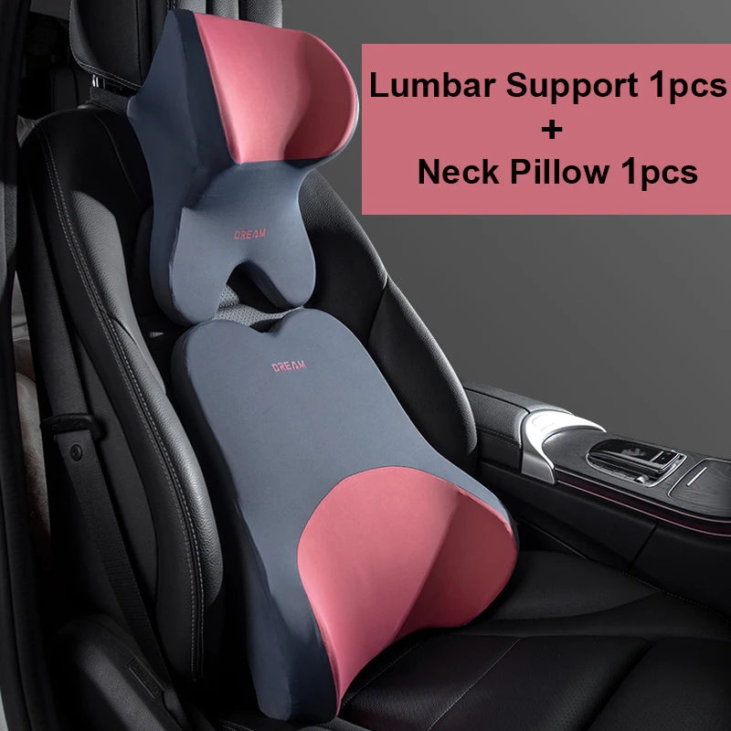 Car Lumbar Support Headrest Neck Pillow Support Universal Soft Neck Pillows Cushion Car Memory Foam Lumbar Pillow Back Support