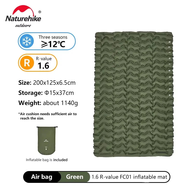 Naturehike Inflatable Mattress Camping Mattress Air Mattress Ultralight Outdoor Sleeping Pad Folding Bed Hiking Sleeping Mat