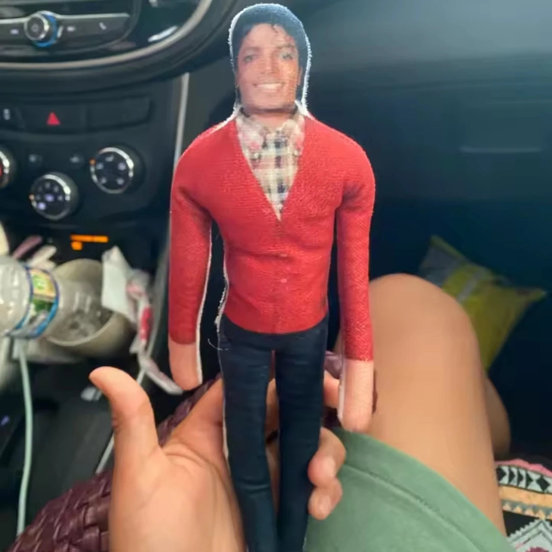 Michael Jackson Bendable Plush Doll with Iron Wire Frame Poseable Abstract Rat Jerky Figurine Fan Support Toy for Decor And Gift