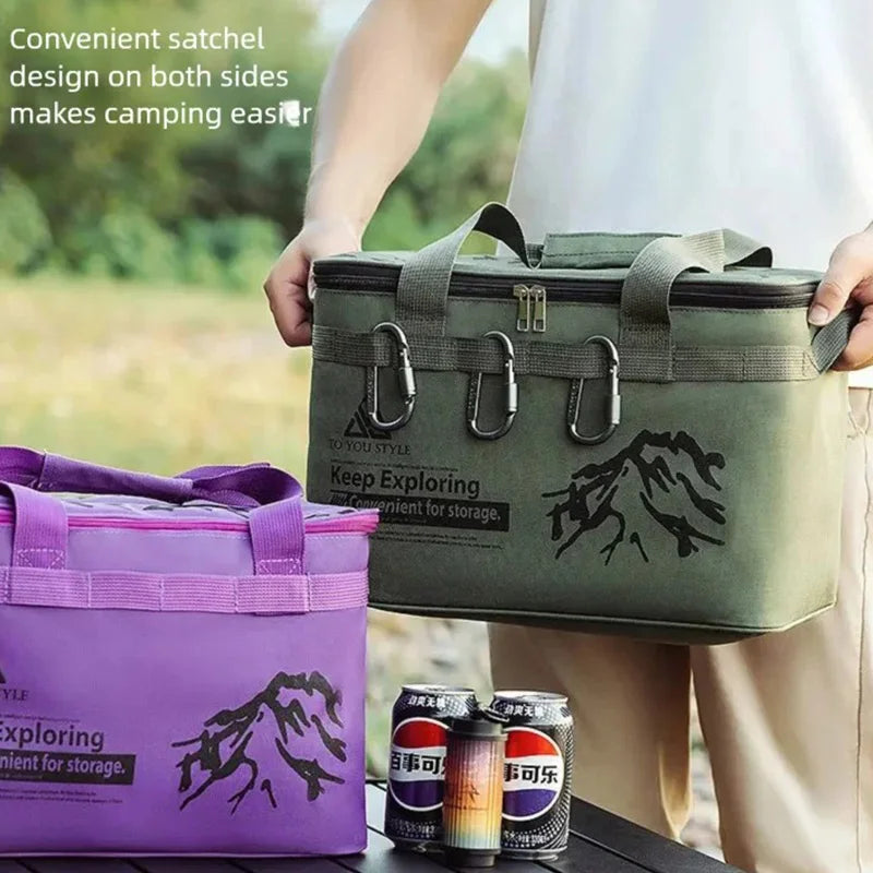 Multipurpose Oxford Cloth Storage Bag Foldable Outdoor Camping Tactical Bag Picnic Cookware and Stove Carrying Bag