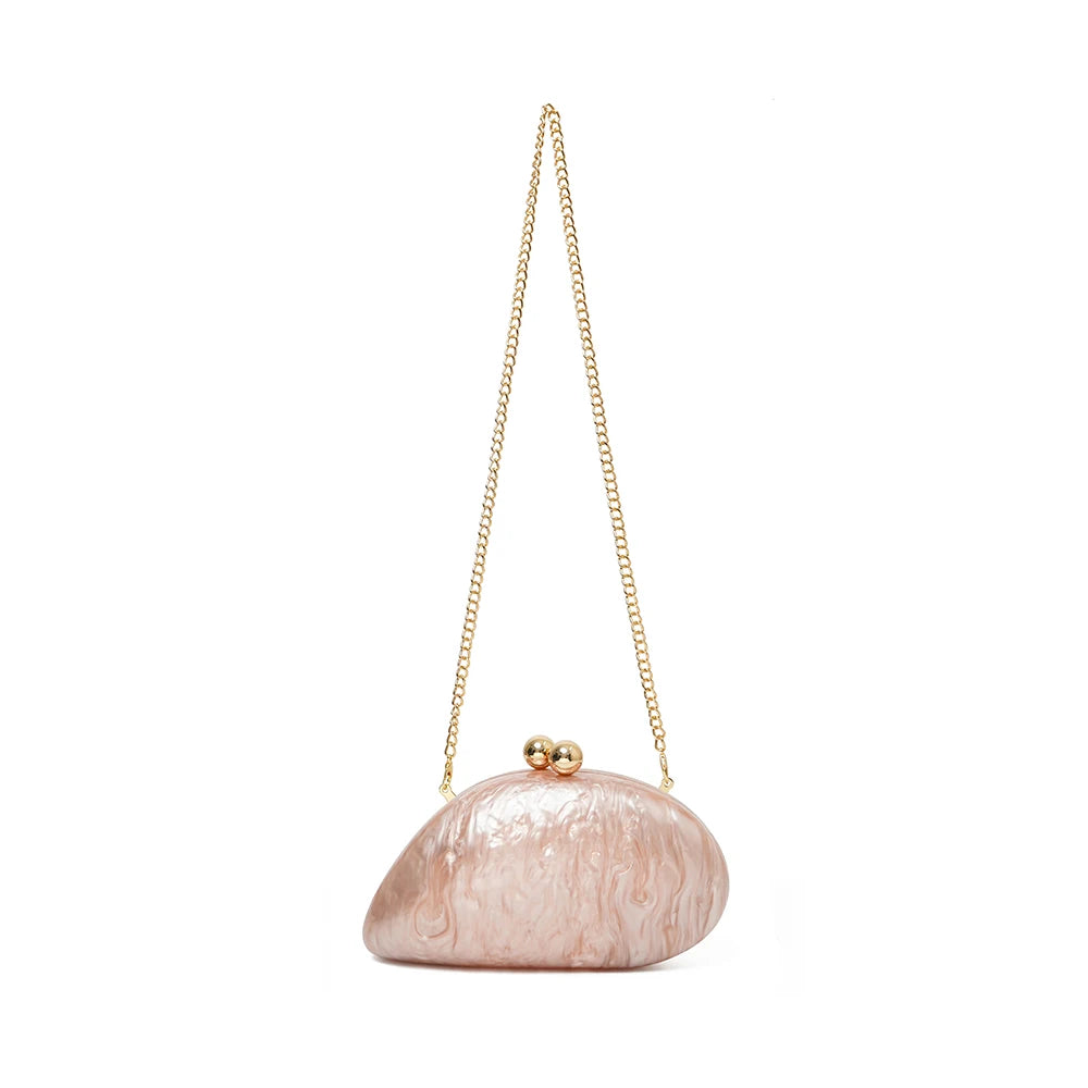 2026 Spring Summer New Arrival Hot Selling Irregular Acrylic Shell Evening Bag, Luxury Versatile Shoulder & Crossbody Bag For D