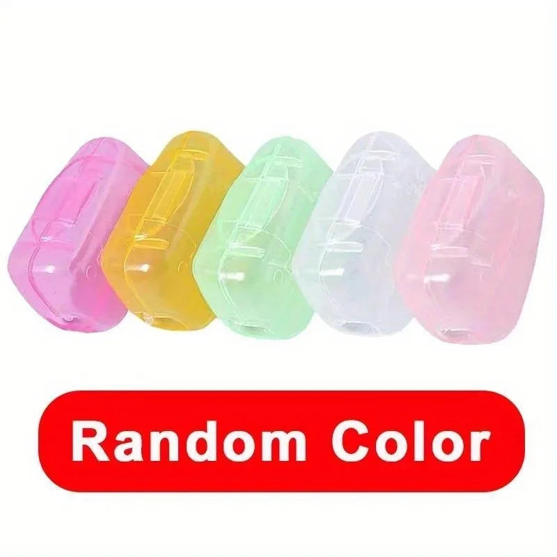 50pcs Portable Toothbrush Head Cover Dustproof Protection Case Storage Cover For Outdoor Travel Bathroom Supplies