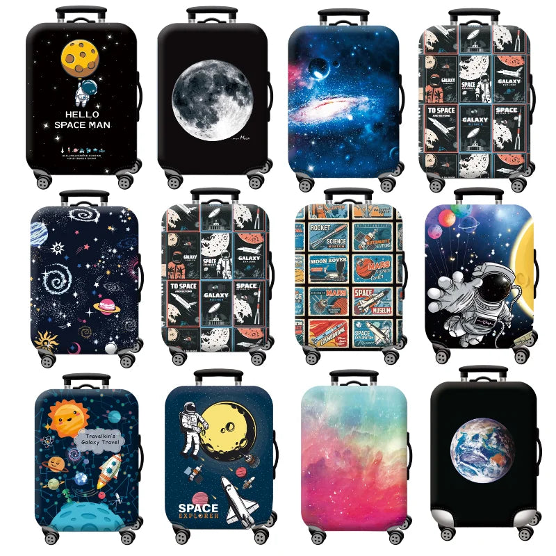 Thick Elastic Universe Luggage Protective Cover Zipper Suit For 18-32 inch Bag Suitcase Covers Trolley Cover Travel Accessories