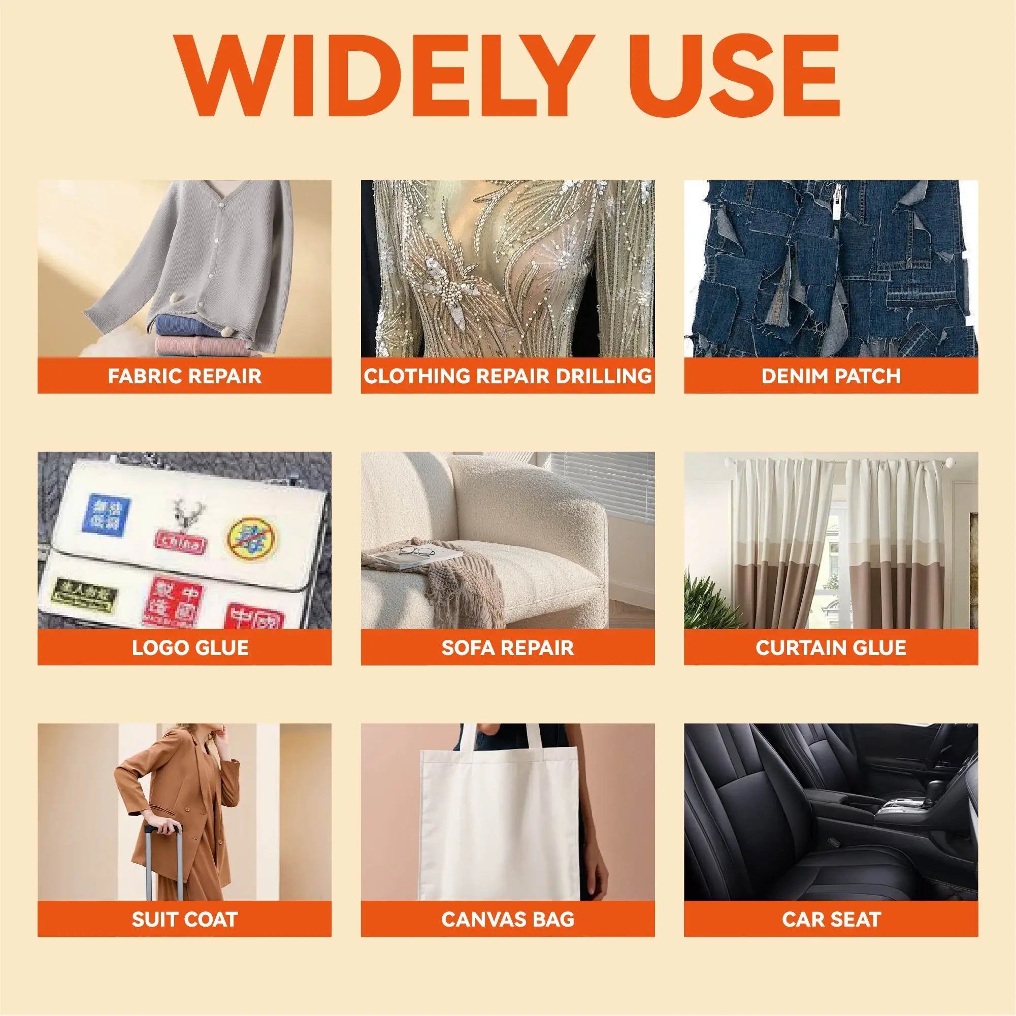 BIGLU Fabric Glue 50ml Leather Glue Adhesive Quick Dry Fabric Patching Glue Versatile Waterproof Fabric Adhesive for Cloth
