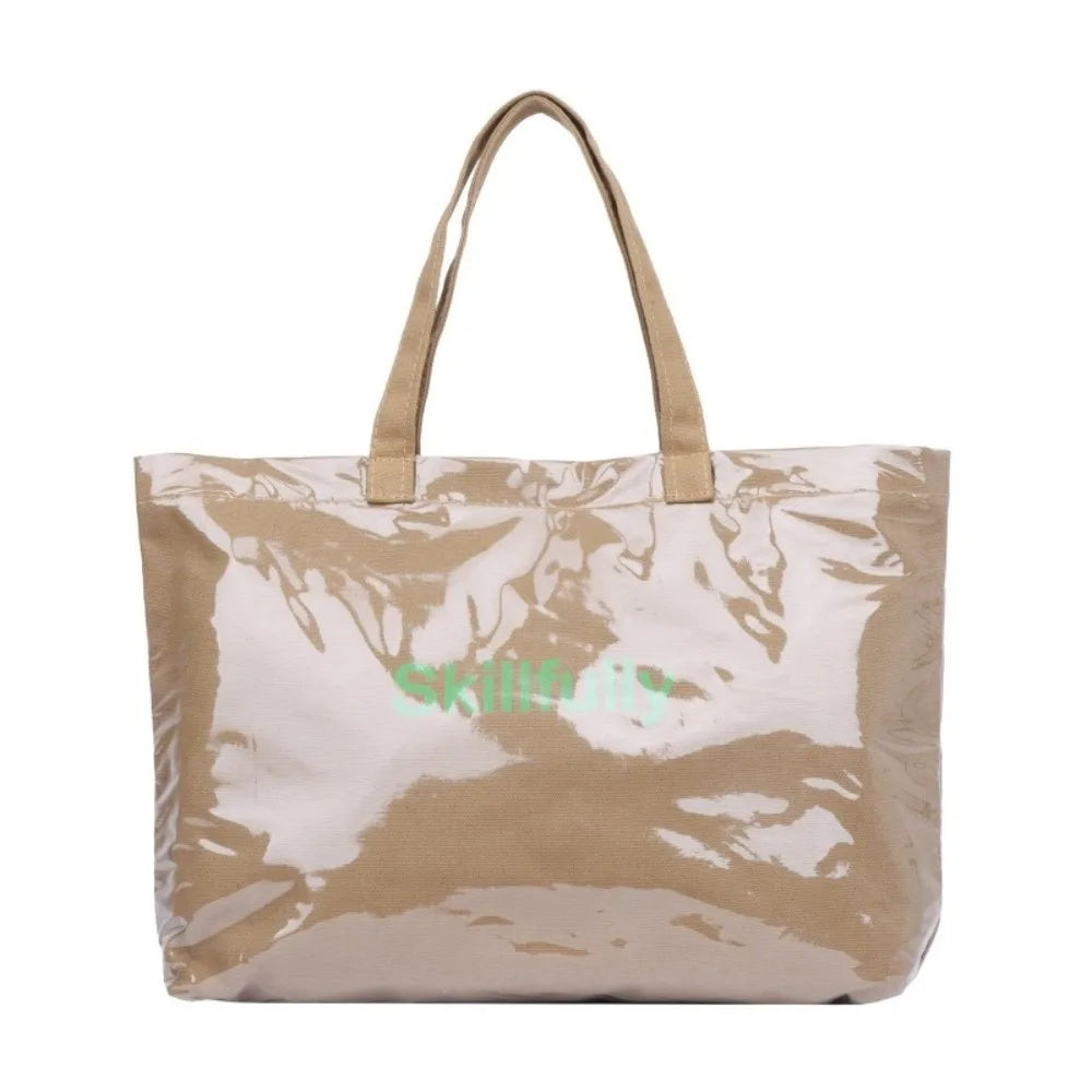 Large Capacity Transparent Jelly Bag Tote Bag Summer PVC Tote Bag Shoulder Pouch Beach Bag Letter Prints Handbags Shopping