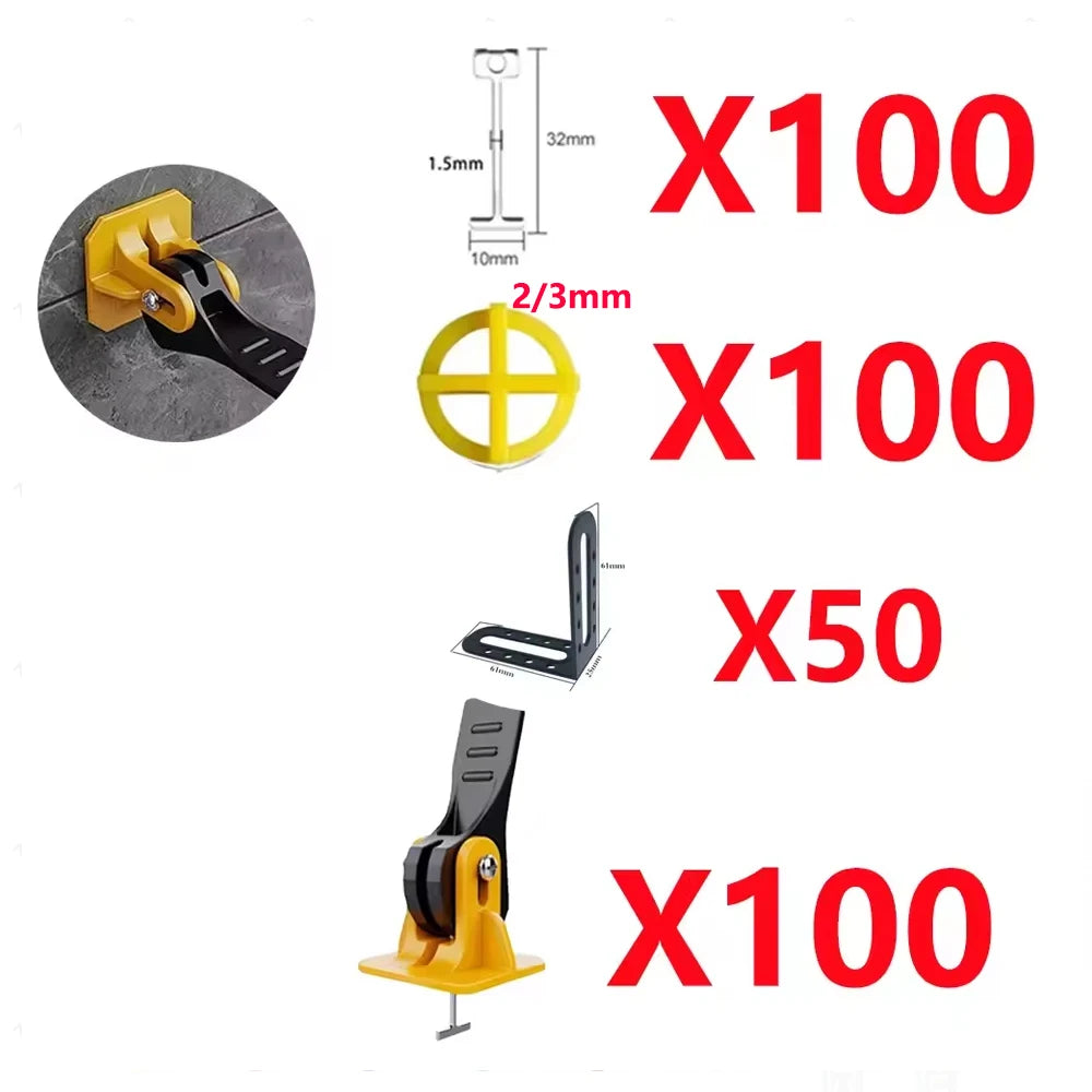5-450pcs Floor Tile Leveling System Clips Construction Tools Tile Leveler Adjuster Locator Spacers Set for Porcelain Tile Wall