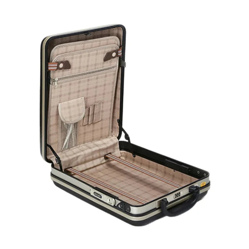 Men Business Briefcase Suitcase Vertical Style Code Lock Bag Document Laptop Case 13 15 Inch For Travel Carry On Luggage Case