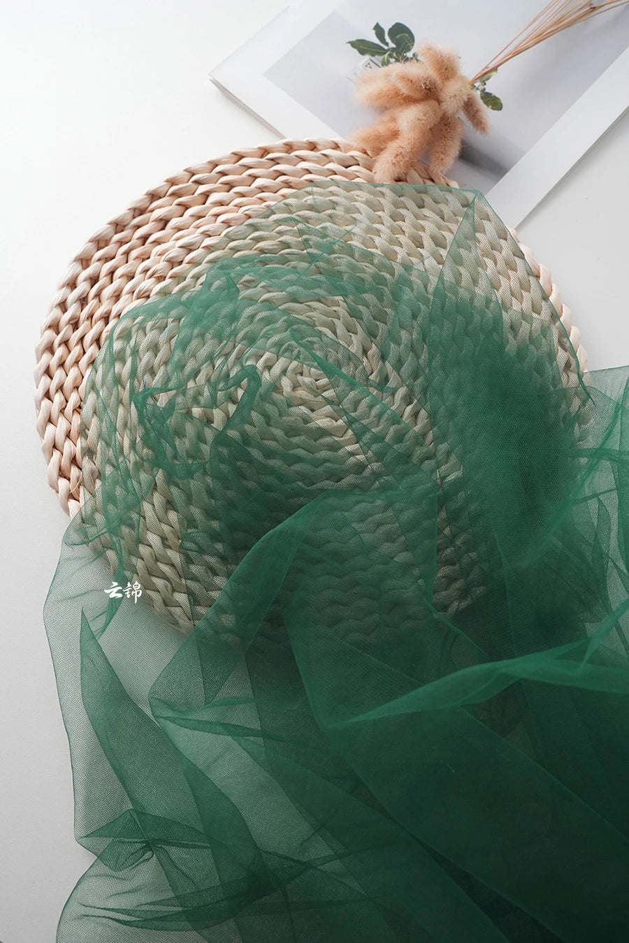 Green Transparent Tulle Fabric By The Meter for Clothing Hanfu Veil Wedding Background Diy Sewing Gauze Cloth Soft Light White