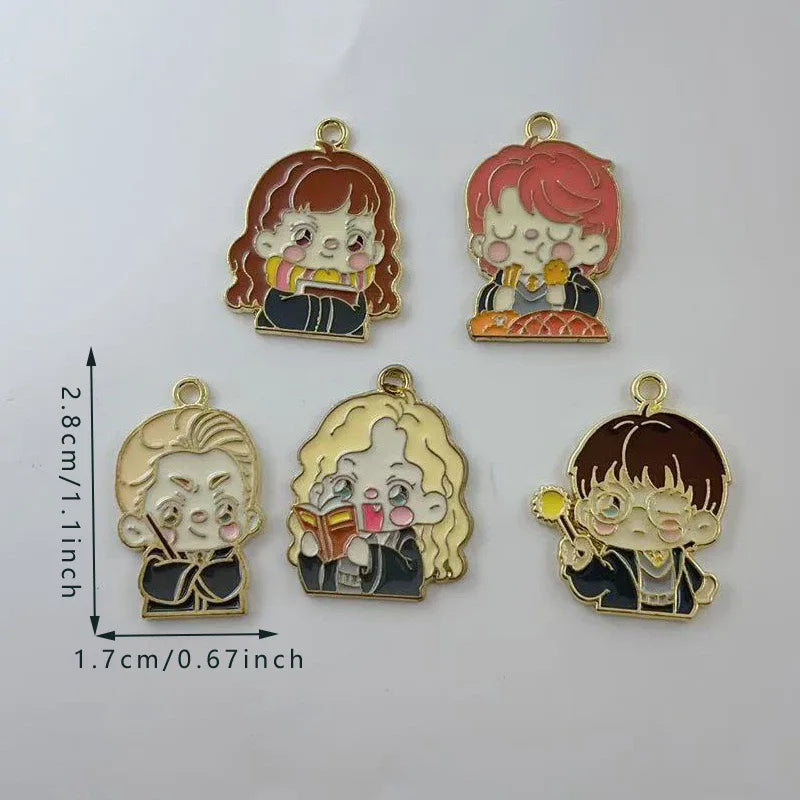 10pcs Cartoon Character Alloy Drip Oil Jewelry Accessories DIY Pendant Earrings Bracelet Keychain Necklace Pendant
