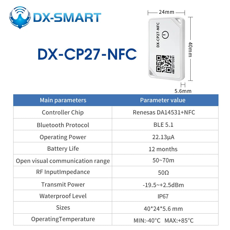 DX-SMART 120m Long Range size Smallest Eddystone ibeacon Ble Bluetooth Beacon DX-CP28 iot device for indoor tracking beacon