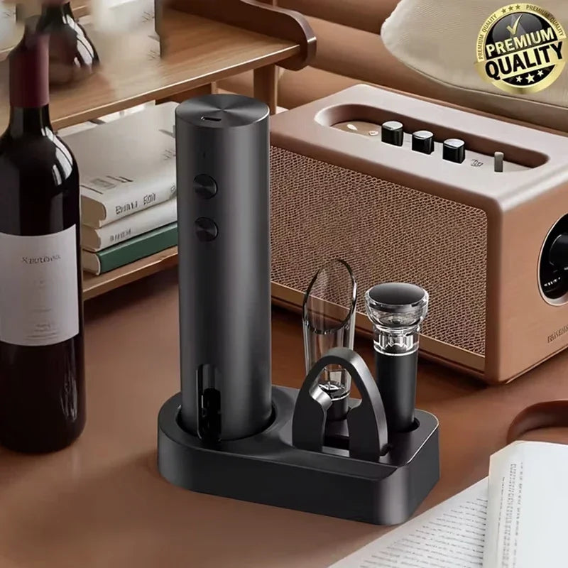 Electric Wine Opener Set Household Fully Automatic Corkscrew with Decanter Wine Tool Kit for Easy Drinking Wine Bottle Opener