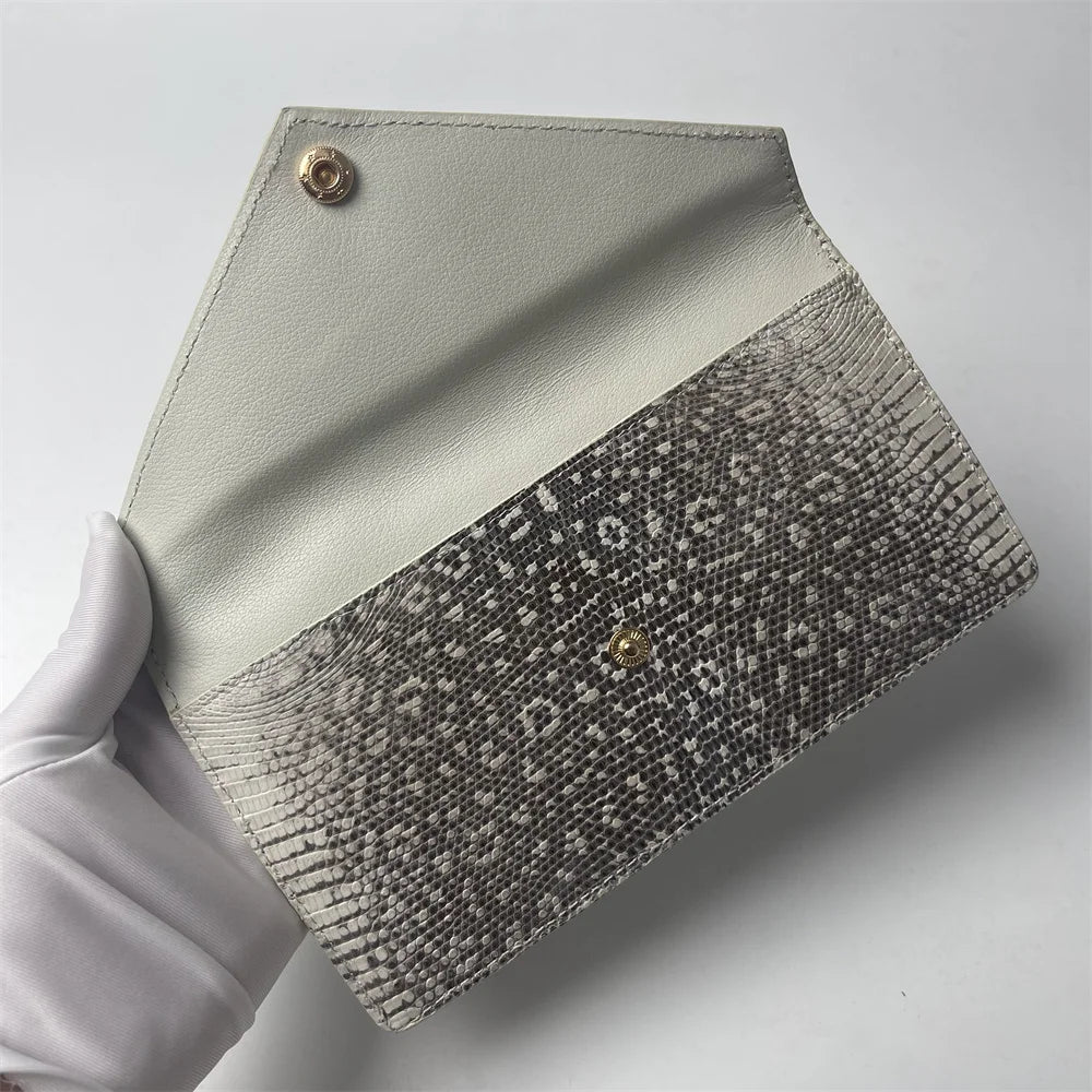 2026 Luxury Designer Women's Genuine Lizard Leather Handbag Authentic Lizard Leather Women's Wallet Fashion Card Bag