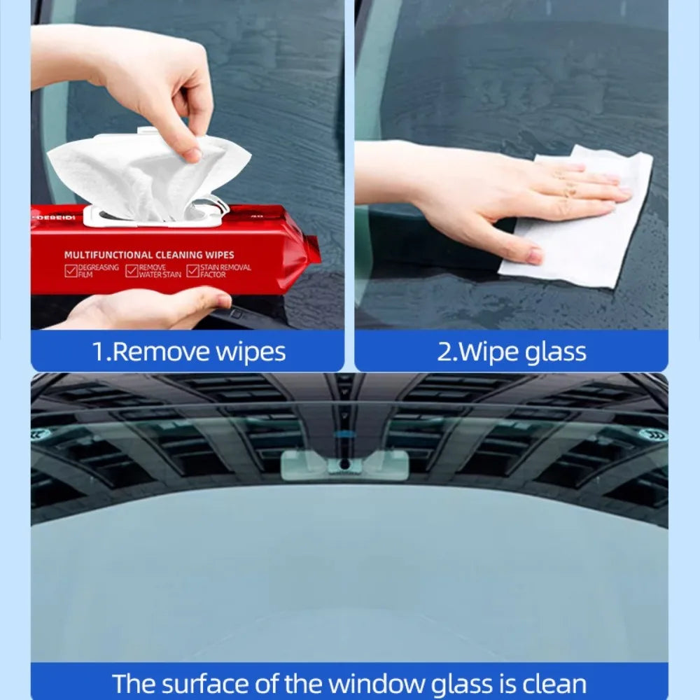 Car Glass Oil Film Removal Wipes Car Window Glass Oil Film Remover Oil Film Cleaning Wipes Glass Windshield Cleaning Wipes