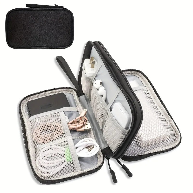 Travel Organizer Bag, Multi-Pocket Storage Pouch, Suitable for Toiletries, Cosmetic Accessories, and Electronic Cables