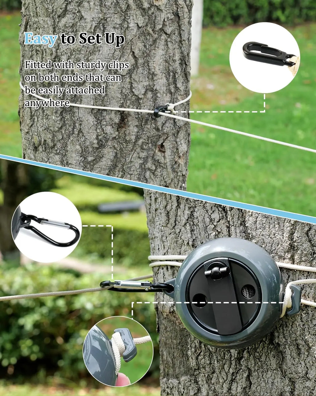 Multifunctional Portable Clothesline, Adjustable Retractable Clothes Line for Outdoor Camping Travel Home Use