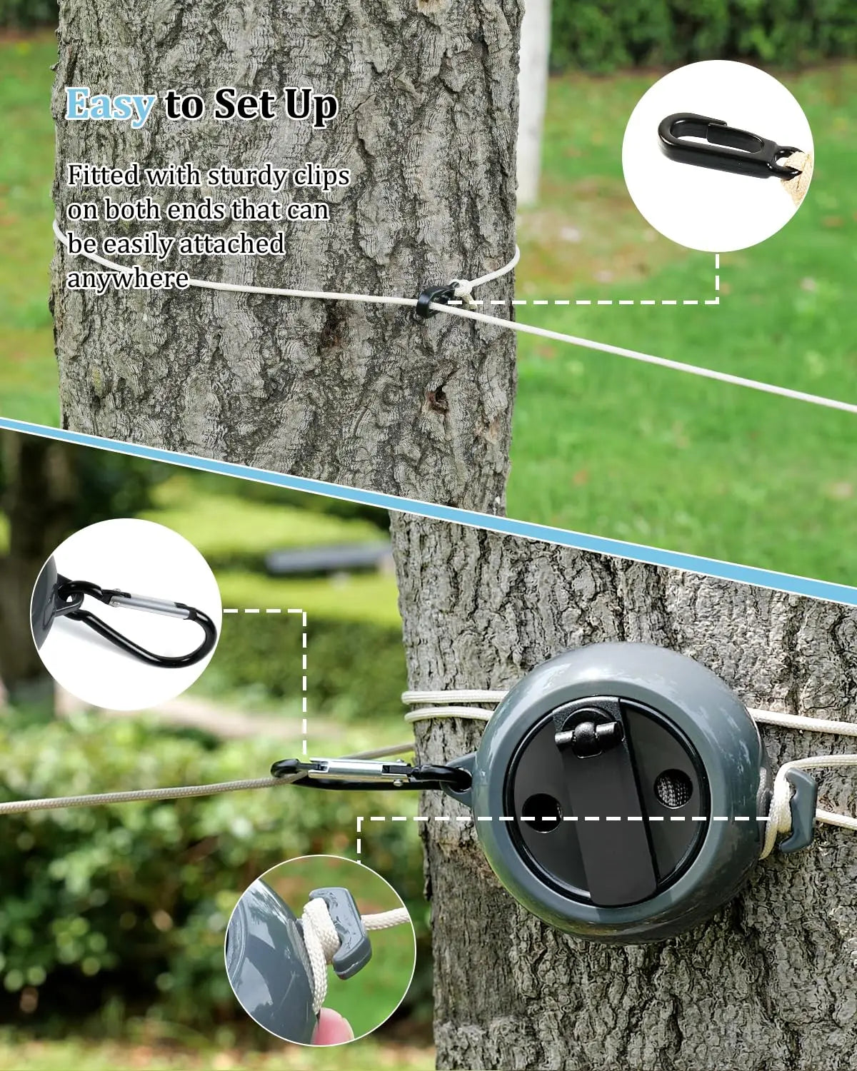 Multifunctional Portable Clothesline, Adjustable Retractable Clothes Line for Outdoor Camping Travel Home Use