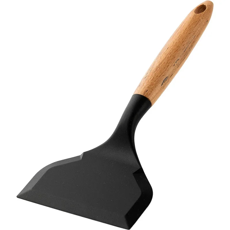 1Pc Silicone Spatula Cooking Utensils Beef Meat Egg Kitchen Scraper Wide Pizza Cooking Tools Shovel Non-stick Spatula