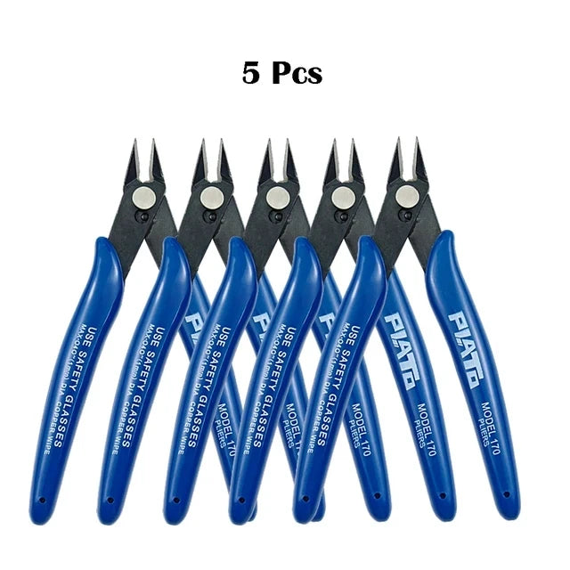 170 Wire Cutter DIY Trimmer Diagonal Side Cutting Cable Nippers Red Blue Pliers Hand Mini Snips Flush Nipper Trimmer Hand Tools