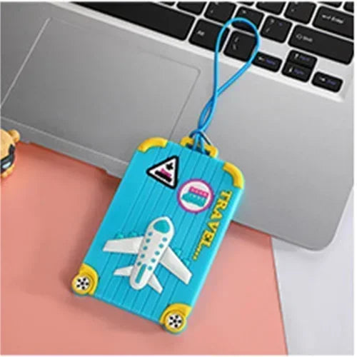 New PVC Luggage Tags Travel Accessories Silicone Suitcase Tags Fashion Style Silicon Portable Travel Label ID Address Holder