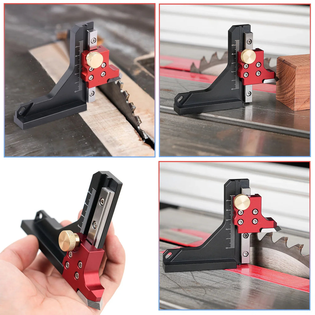 Height Gauge Depth Aluminum Alloy DIY Woodworking Tablesaw Height Measurement Tool for Table Saw Router Table Drill Press