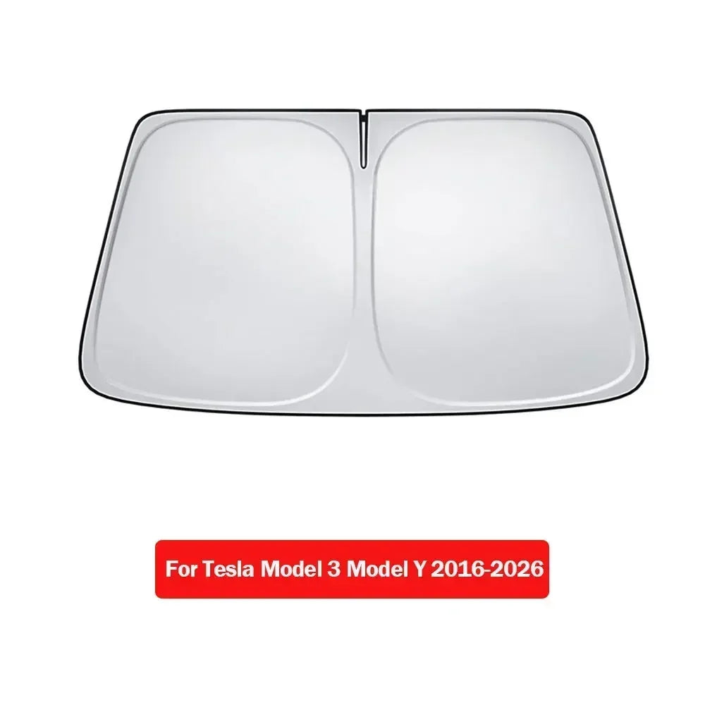 High-Efficiency Folding Windshield Sunshade for Tesla Model Y 3 Heat Block Sun Protection Visor Accessories