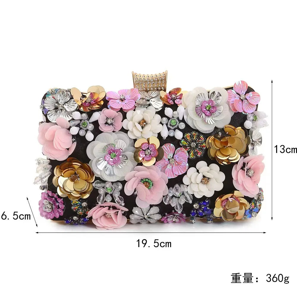 New High-end Flower Dinner Bridal Evening Bag Creative High-value Flower Princess Diana Bag Clutch Purses Bolsas De Fiesta Noche